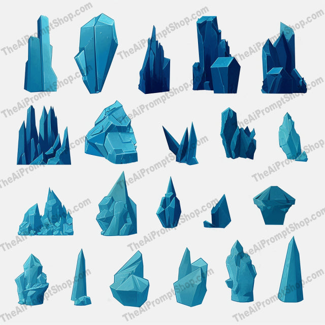 AI Midjourney Prompt for Blue Stone Typologies