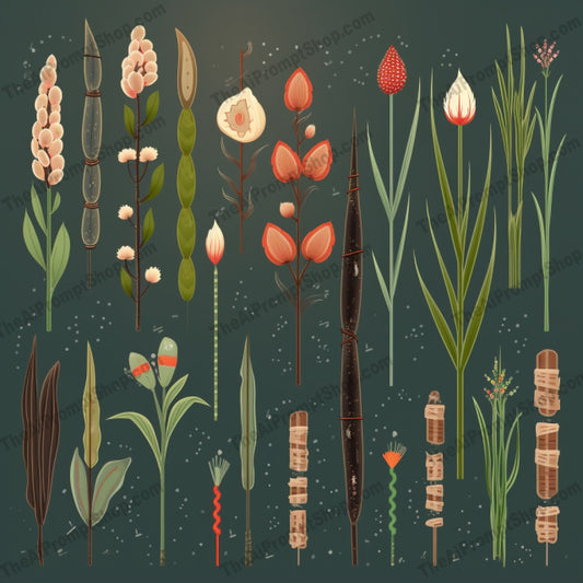 AI Midjourney Prompt for Cartoonish Cattails Set