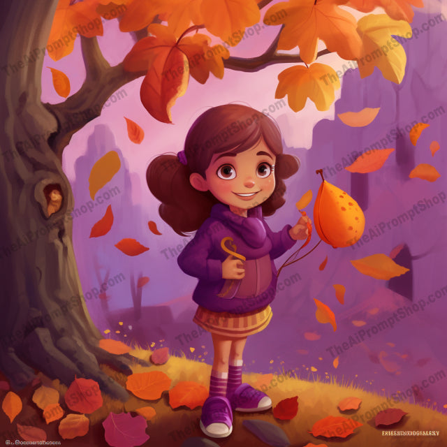 AI Midjourney Prompt for C22 - Storybook Illustrations - Autumn Leaves Adventure