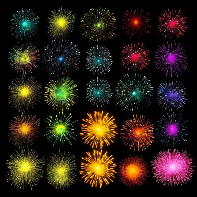 AI Midjourney Prompt for Psychedelic Fireworks Set