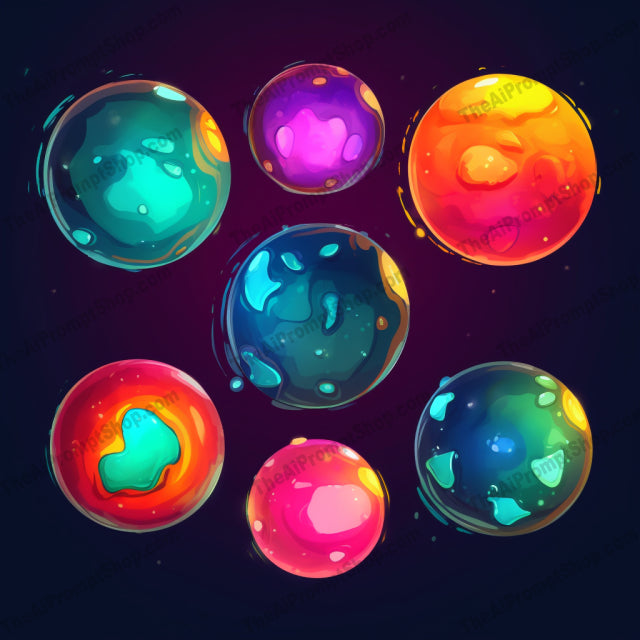 AI Midjourney Prompt for Playful Gemstone Planets