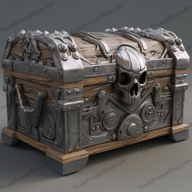 AI Midjourney Prompt for Wooden Chest with Creature Head