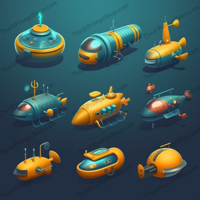 AI Midjourney Prompt for Playful Underwater Machines