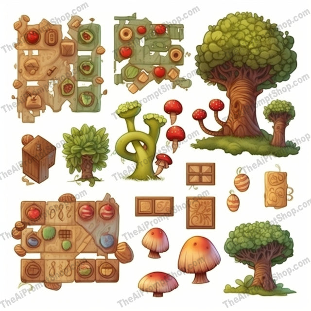 AI Midjourney Prompt for Game Elements and Plants