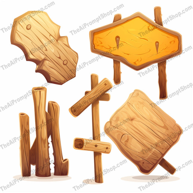 AI Midjourney Prompt for Wooden signs