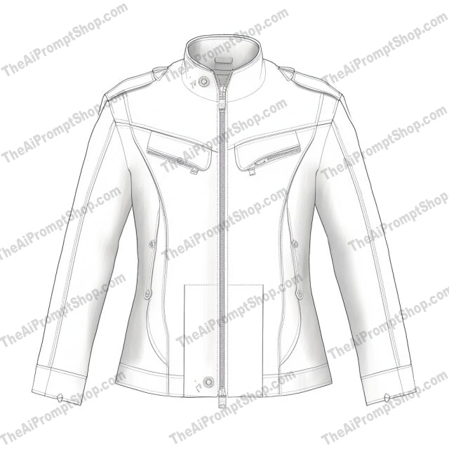 open leather jacket drawing