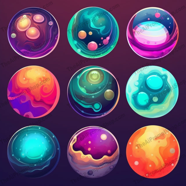 AI Midjourney Prompt for Playful Gemstone Planets