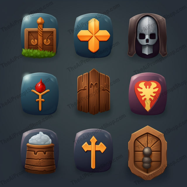 AI Midjourney Prompt for Dark Medieval Icons