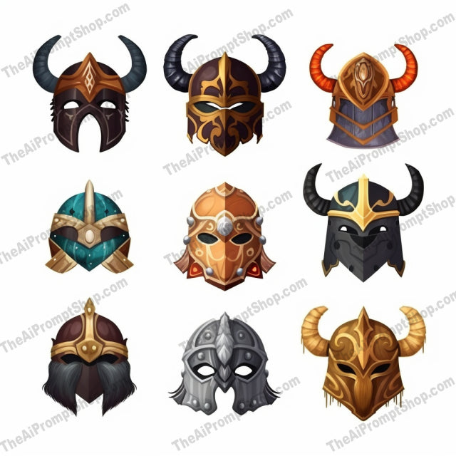 AI Midjourney Prompt for Unreal Viking Icons