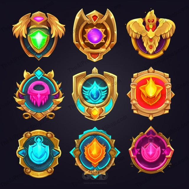 AI Midjourney Prompt for Animated Fantasy Badges