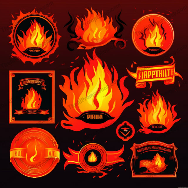 AI Midjourney Prompt for Game Assets - B36s -  Realistic Fire Illustrations