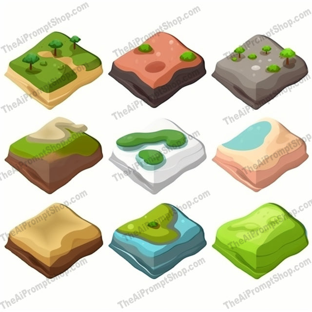 AI Midjourney Prompt for Isometric Land Surface Art