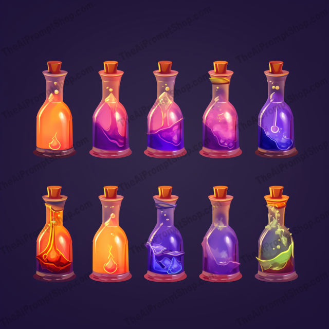 AI Midjourney Prompt for Dark Fairytale Potion Collection