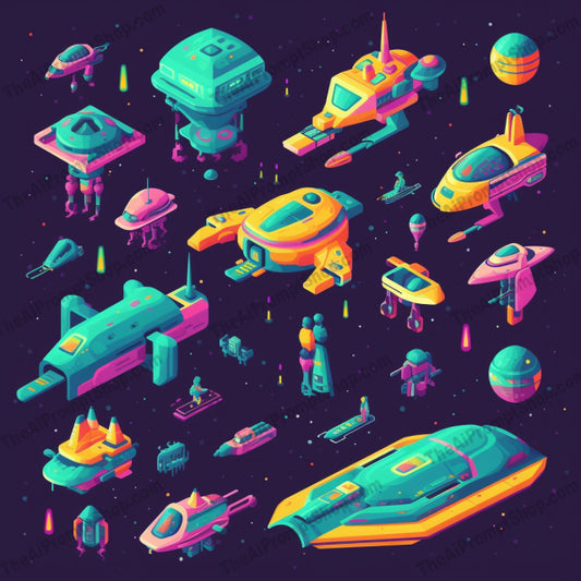 AI Midjourney Prompt for Retro Spaceships