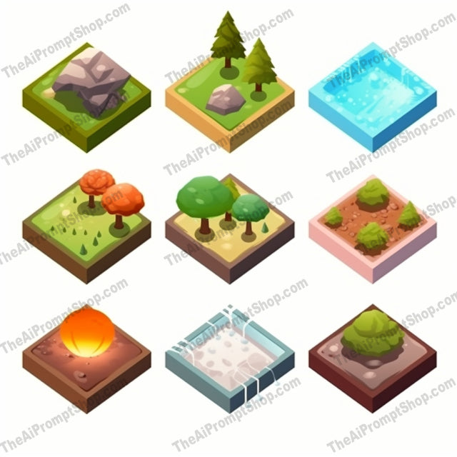 AI Midjourney Prompt for Gemstone Landscape Icons