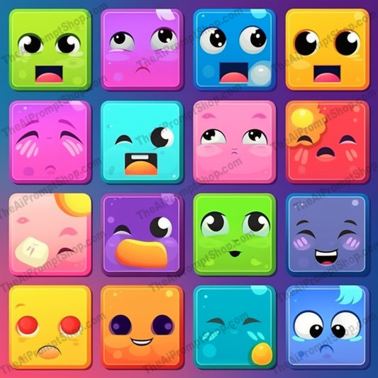 AI Midjourney Prompt for Colorful Emoticons