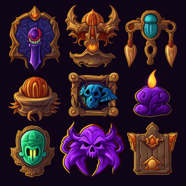 AI Midjourney Prompt for Fantasy Realism Icon Set