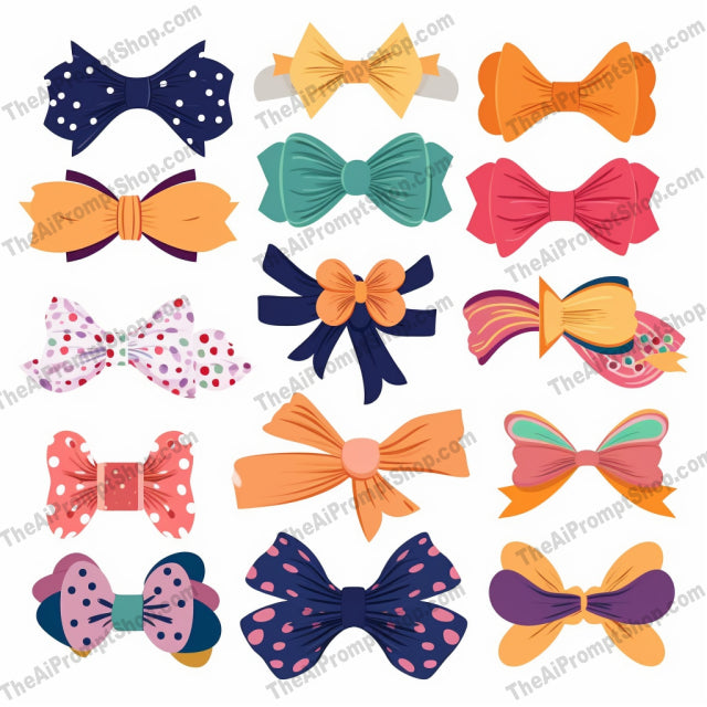 AI Midjourney Prompt for Clothing And Accessories - B224s -  Vintage Hair Clips and Bows