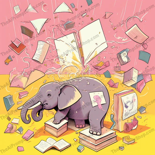 AI Midjourney Prompt for C38 - Storybook Illustrations - Elephant in the Classroom