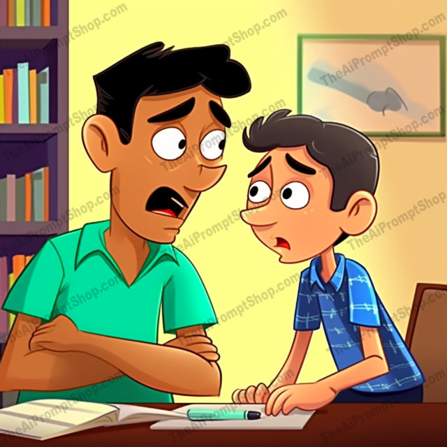 AI Midjourney Prompt for C199 - Storybook Illustrations - Indian Pop Culture Dad