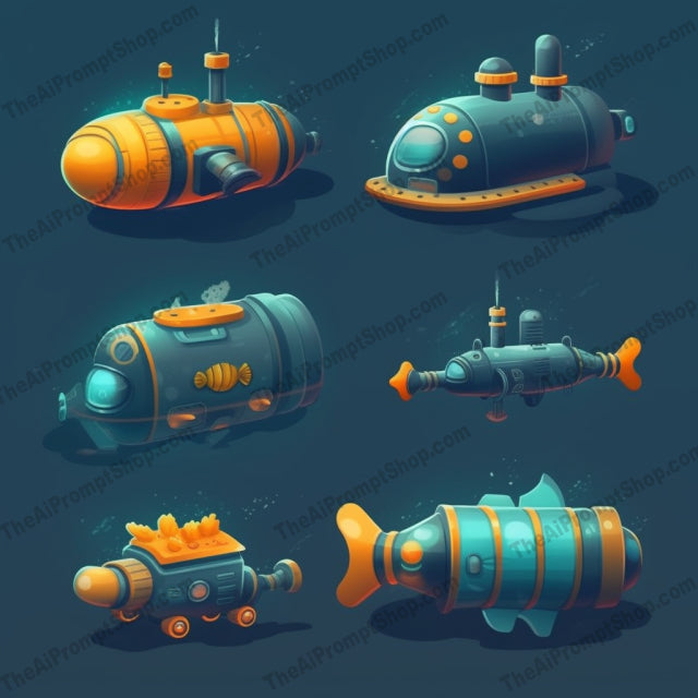 AI Midjourney Prompt for Playful Underwater Machines