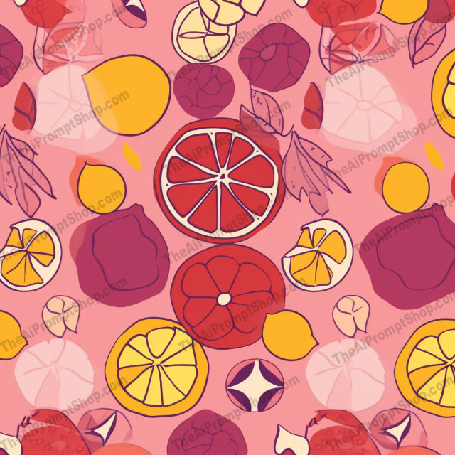 AI Midjourney Prompt for Patterns - B318s -  Citrusy Veggie Pattern