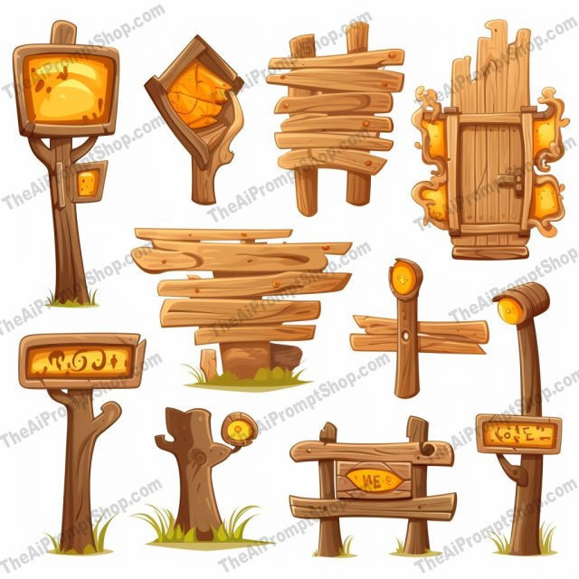 AI Midjourney Prompt for Outdoors Wooden Signs