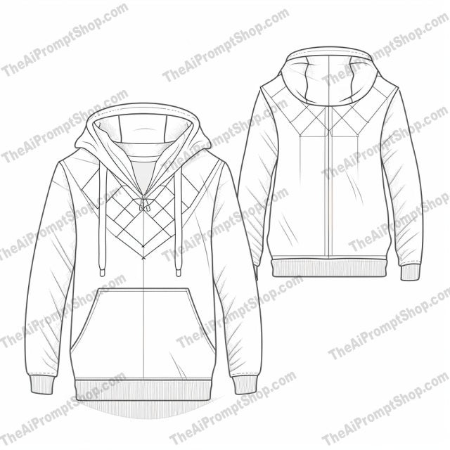 AI Midjourney Prompt for Elegant Hoodie Template