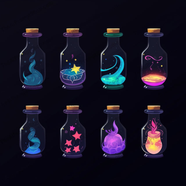 AI Midjourney Prompt for Sailor Moon Style Magic Bottles