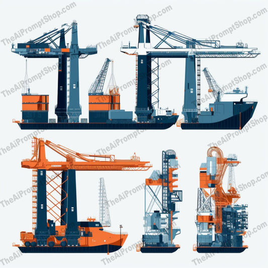 AI Midjourney Prompt for Isometrics - B84s -  Industrial Shipping Scenes