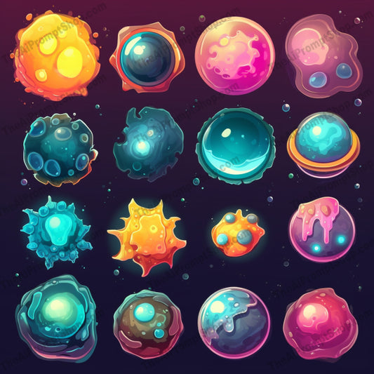 AI Midjourney Prompt for Playful Gemstone Planets