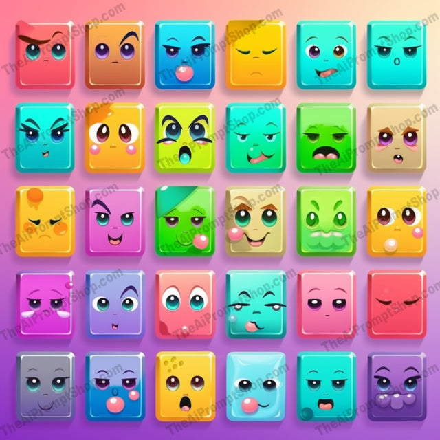 AI Midjourney Prompt for Colorful Emoticons