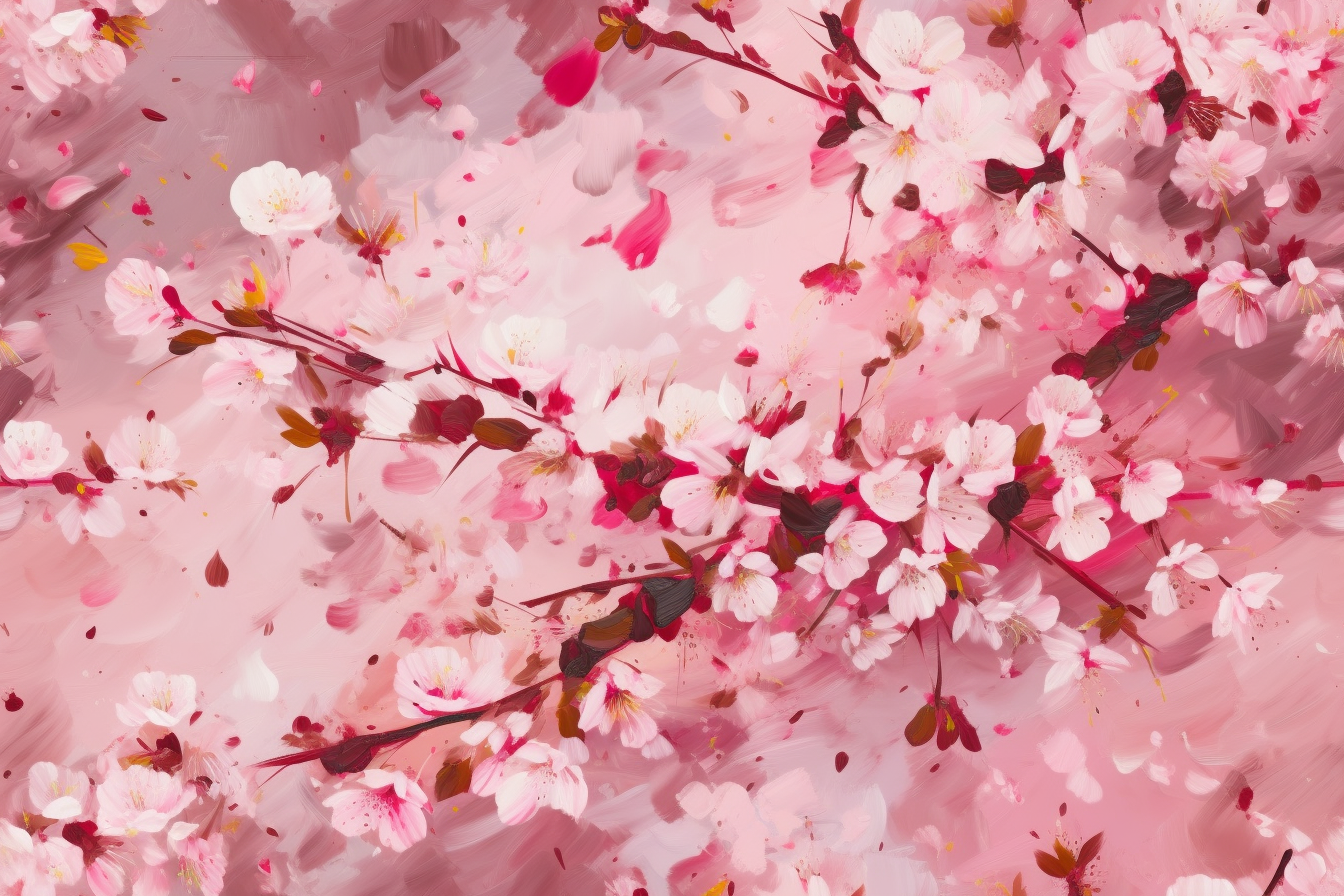 AI Midjourney Prompt for Pattern - scattered Cherry Blossoms