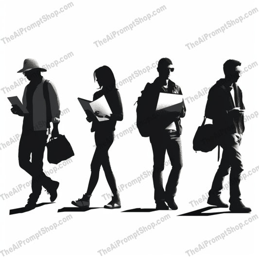 AI Midjourney Prompt for People - B135s -  Urban Movement