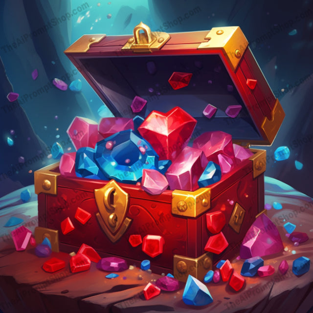 AI Midjourney Prompt for Colorful Overflowing Treasure Chest