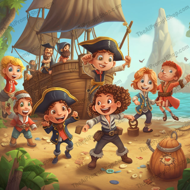 AI Midjourney Prompt for C272 - Storybook Illustrations - Pirate Whimsical Illustrations