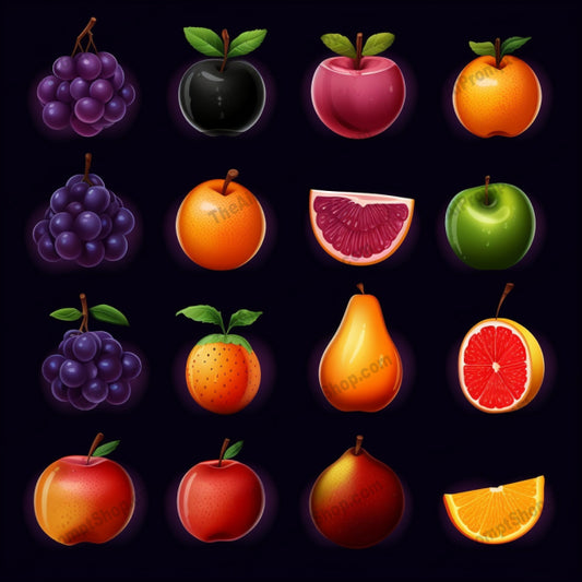 AI Midjourney Prompt for Fruit Collection Icons