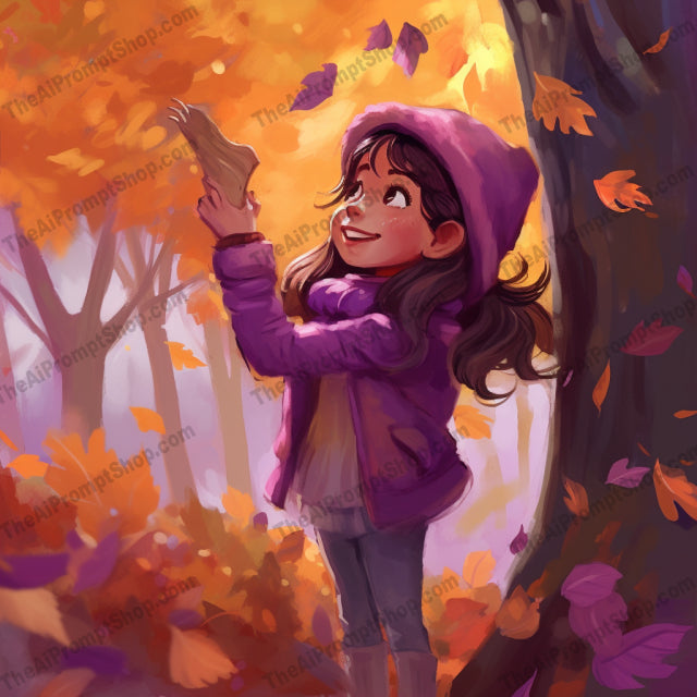 AI Midjourney Prompt for C22 - Storybook Illustrations - Autumn Leaves Adventure