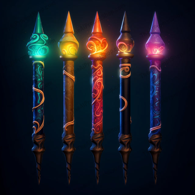 AI Midjourney Prompt for Enchanted Glowing Wands