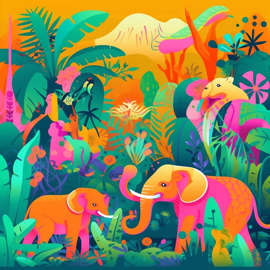 AI Midjourney Prompt for Playful Jungle Animal Scene