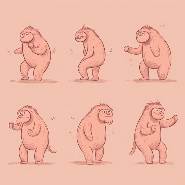 AI Midjourney Prompt for Minimalist Cartoon Animal Poses