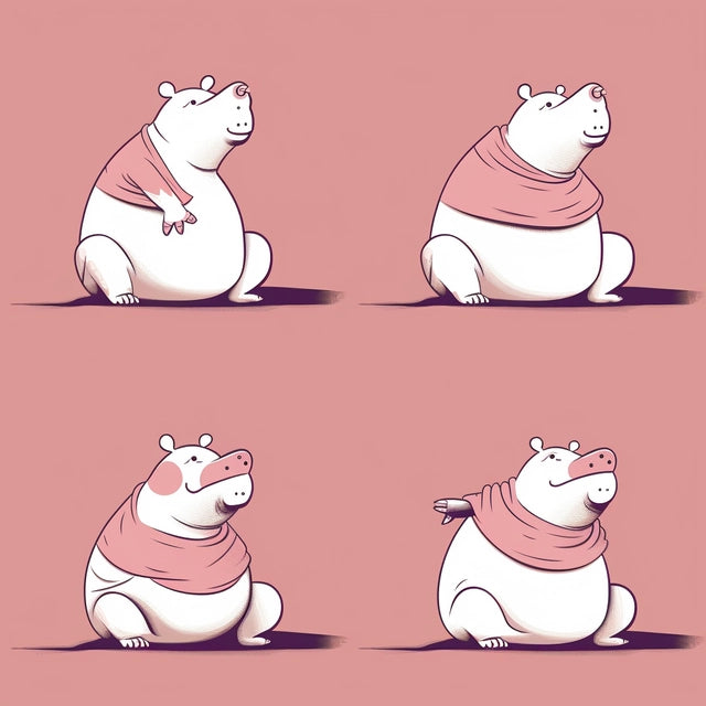AI Midjourney Prompt for Minimalist Cartoon Animal Poses