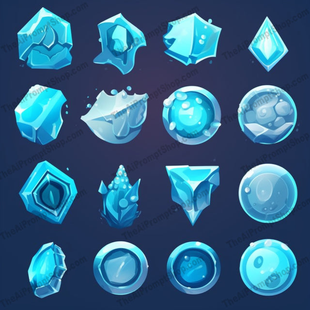 AI Midjourney Prompt for Vector Ice Icons