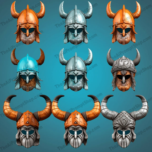 AI Midjourney Prompt for Viking Horned Helmets