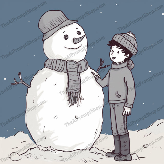 AI Midjourney Prompt for C139 - Storybook Illustrations - Snowman Friends Forever