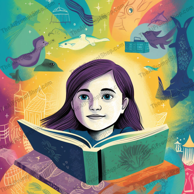 AI Midjourney Prompt for C121 - Storybook Illustrations - Girl's Colorful Portrait