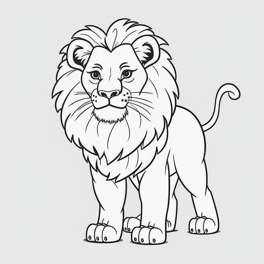 AI Midjourney Prompt for Coloring Page - Vector Animal Coloring