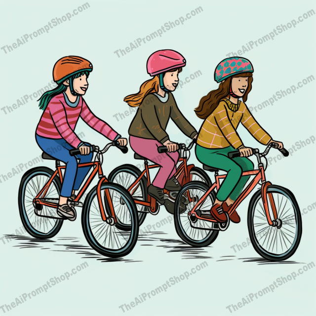 AI Midjourney Prompt for C152 - Storybook Illustrations - Bicycle Riders: Vector Illustration