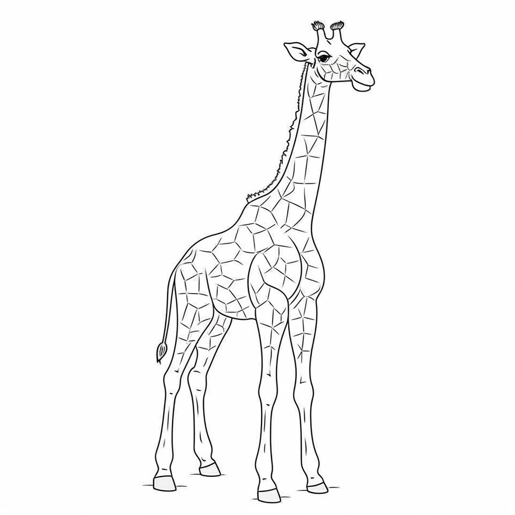 AI Midjourney Prompt for Coloring Page - Cartoon Animal Coloring Sheet