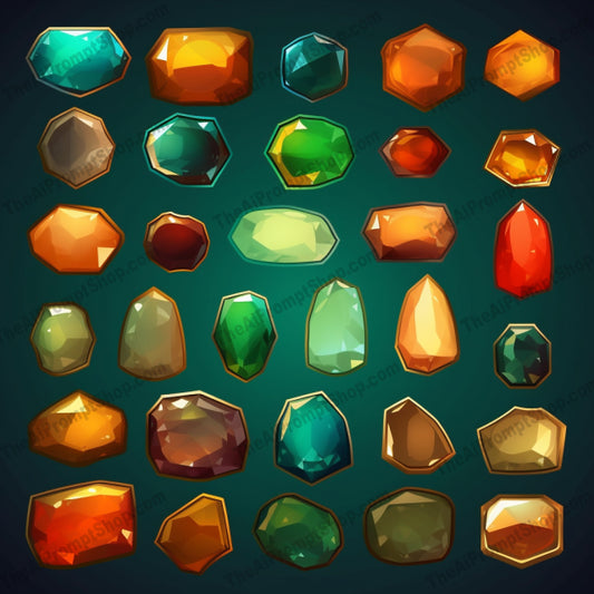 AI Midjourney Prompt for Colorful Gemstones